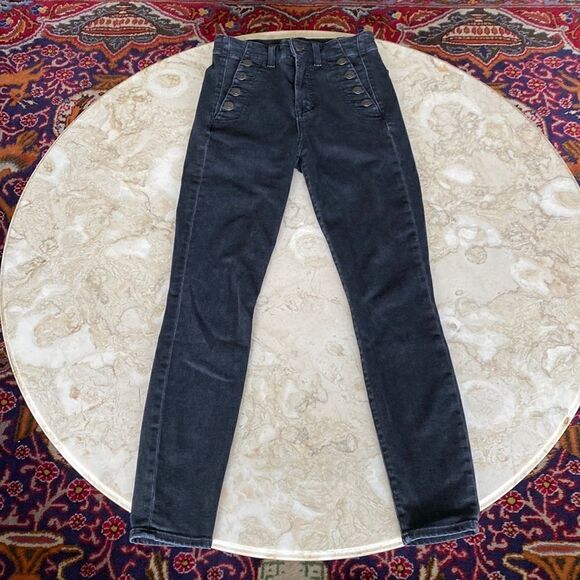 Gap Sailor Panel Button Front True Skinny High Rise Jeans - Picture 3 of 15